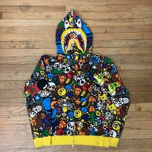 A bathing ape baby milo full zip shark